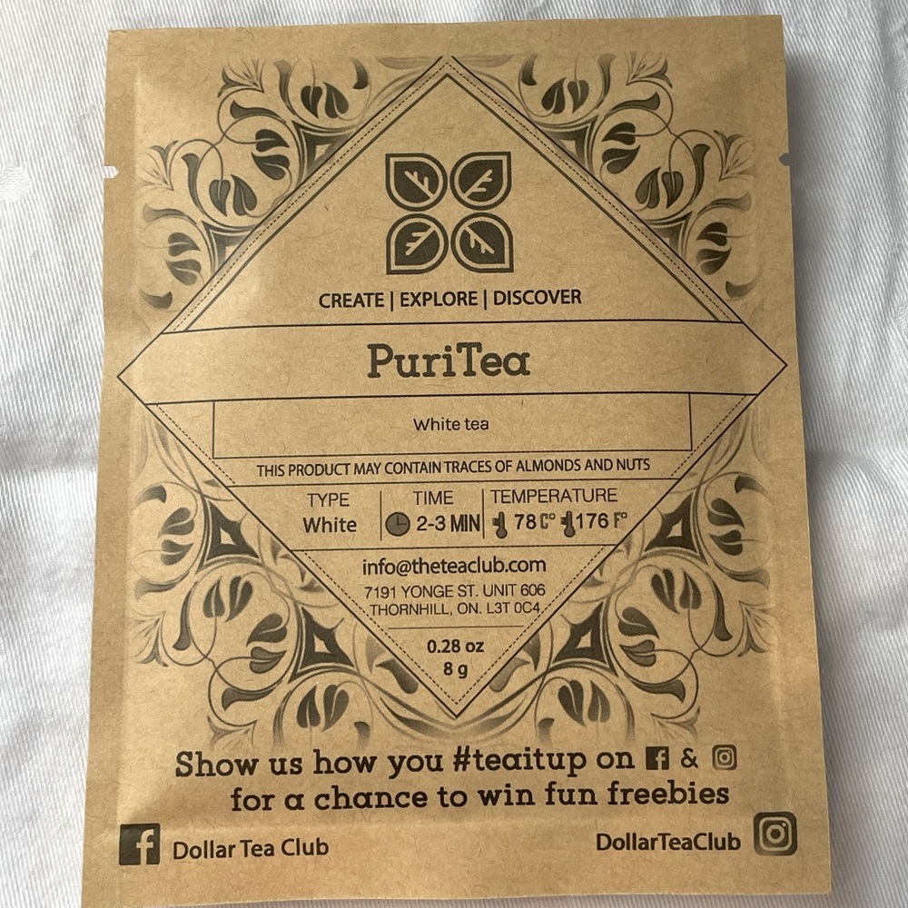 PuriTea Loose Leaf Tea, 8 g, Dollar Tea Club